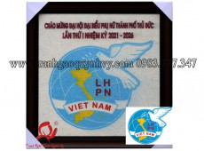 Tranh Gạo Màu Logo Hội LHPN Việt Nam 50 x 50