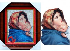 Chân Dung 2 người -Mẹ Maria& Chúa Hài Đồng - 25 x 35 cm