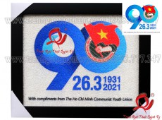 Tranh Gạo Màu Logo 90 Năm Đoàn TNCS HCM