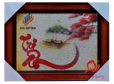 Tranh Gạo Màu chữ Tri Ân - Logo En-Spire - 30 x 40 cm