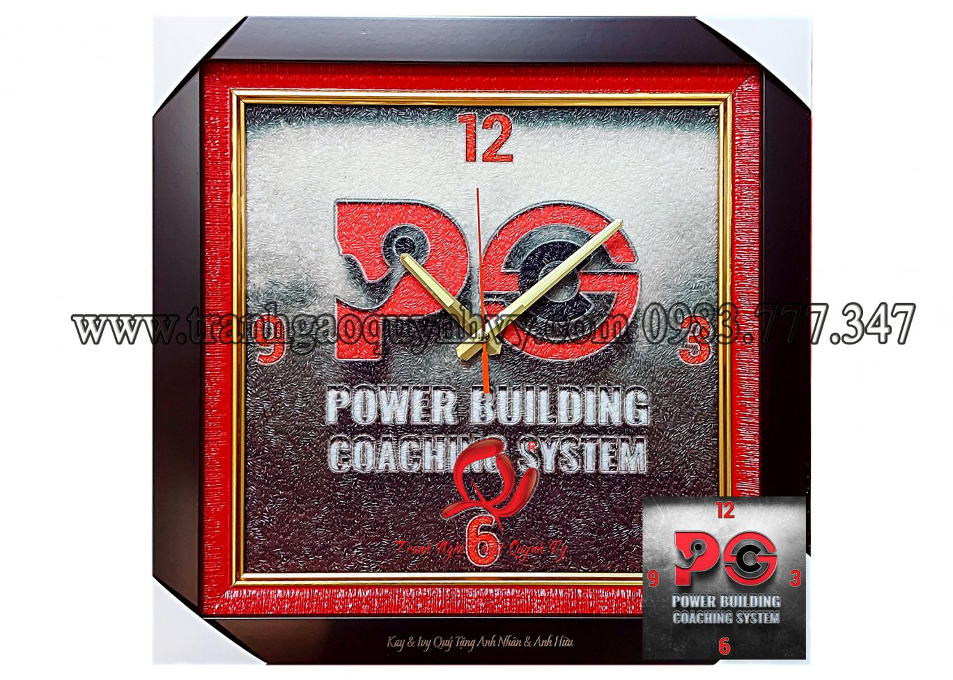 Tranh Gạo Màu Đồng Hồ Logo - 30 x 30
