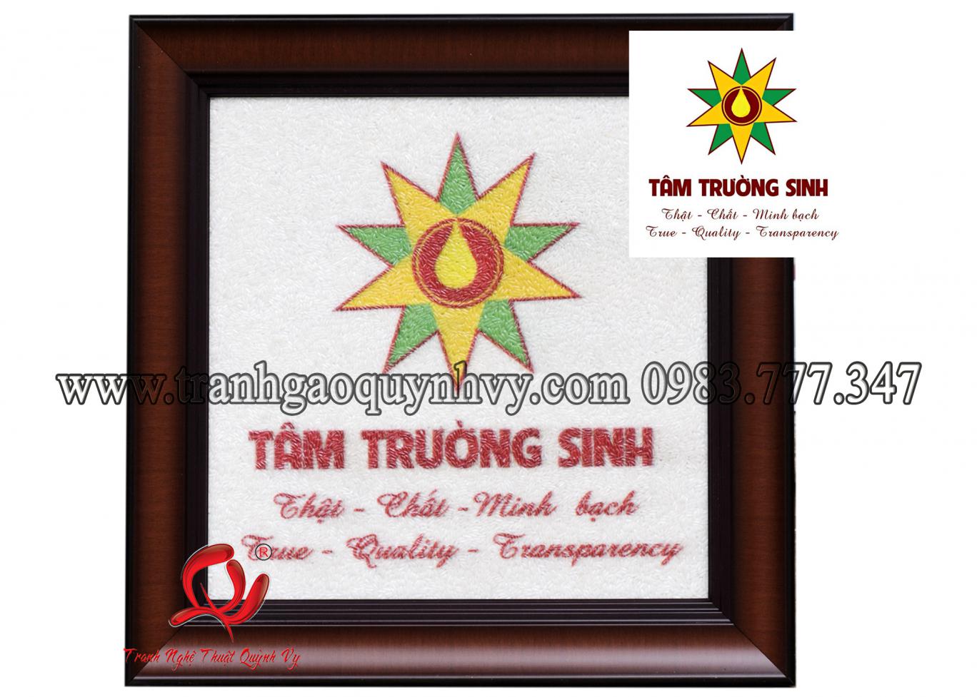 Tranh Gạo Logo Tâm Trường Sinh 23 x 27