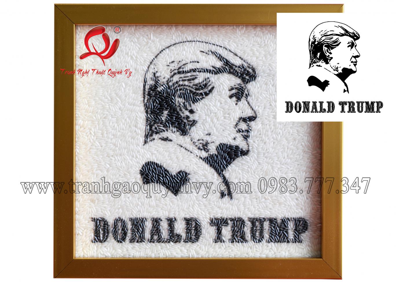 Tranh Gạo Chân Dung Trump 20 x 20