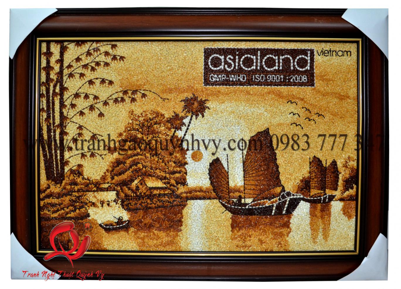 Tranh Gạo Thuận Buồm Xuôi Gió vs Logo 40 x 60