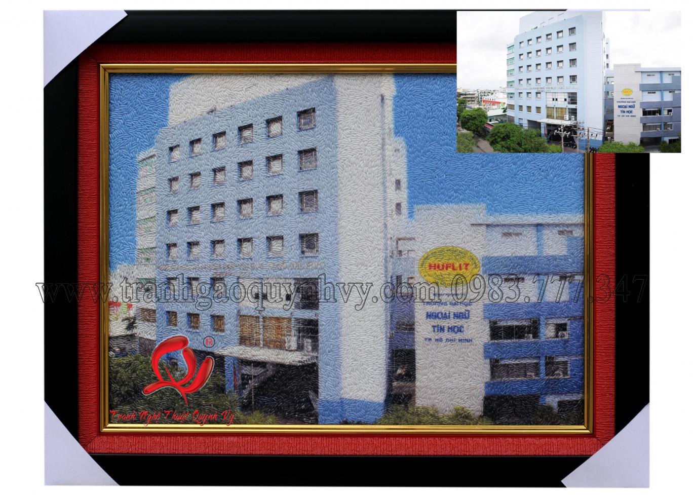Tranh Gạo Màu Trường HUFLIT 30 x 40