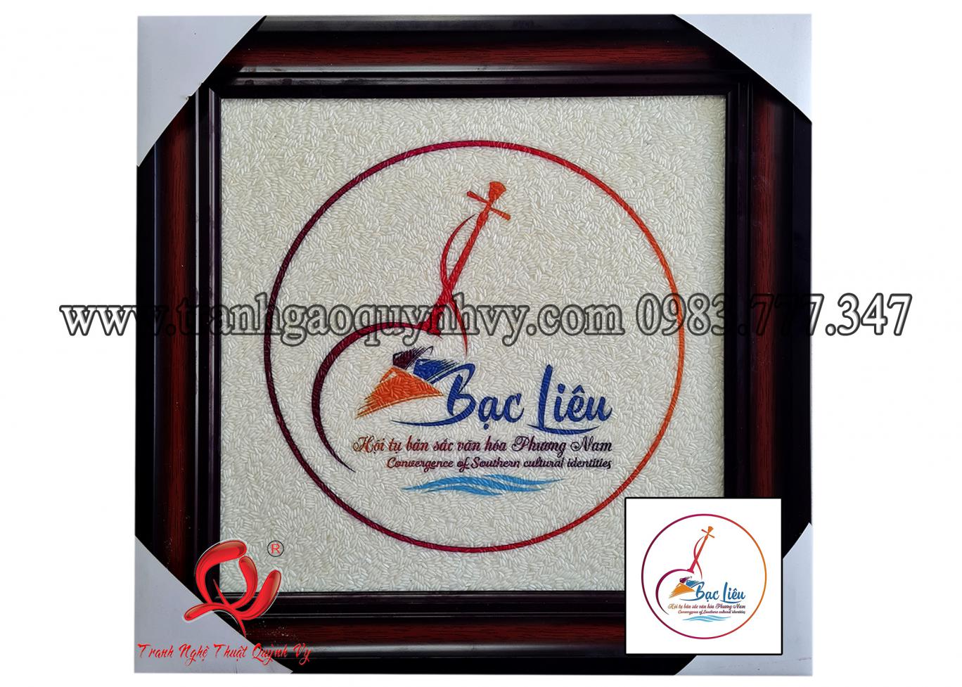 Tranh gạo Logo Bạc Liêu 30 x 30