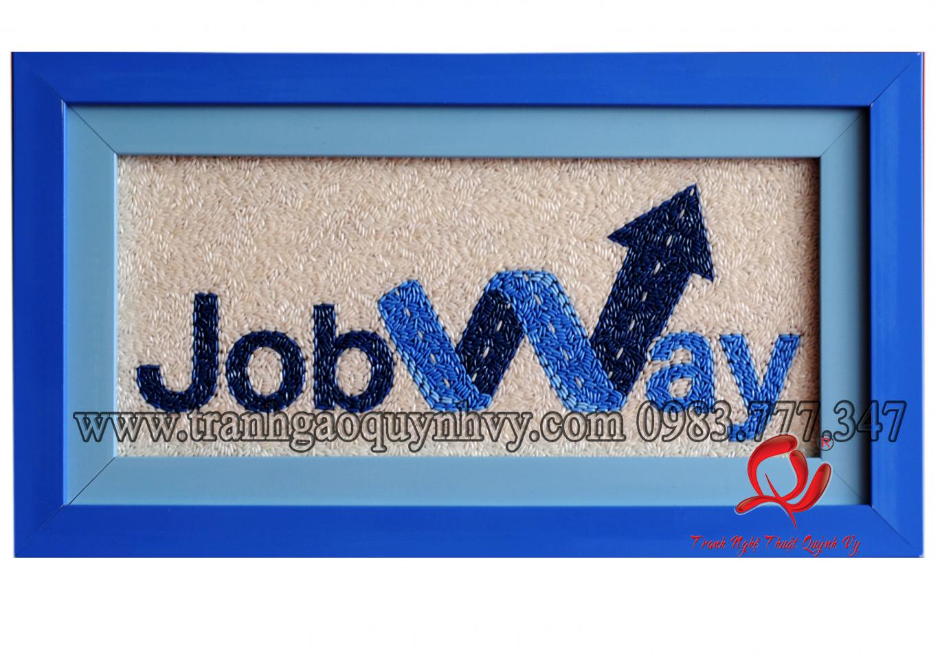 Tranh Gạo Sơn Màu Logo Cty JobWay