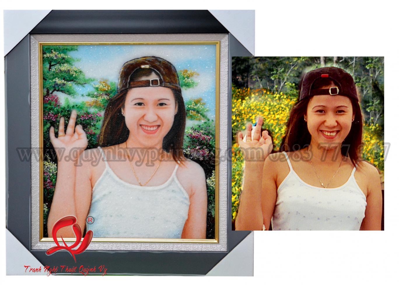 Đá Quý Chân Dung 1 người 30 x 40