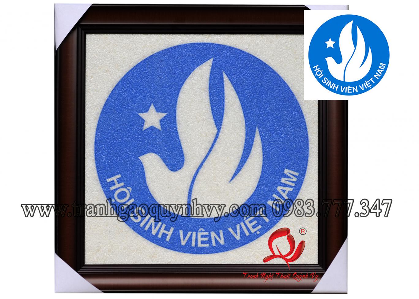 Tranh Gạo Logo Hội SVVN - 40 x 40