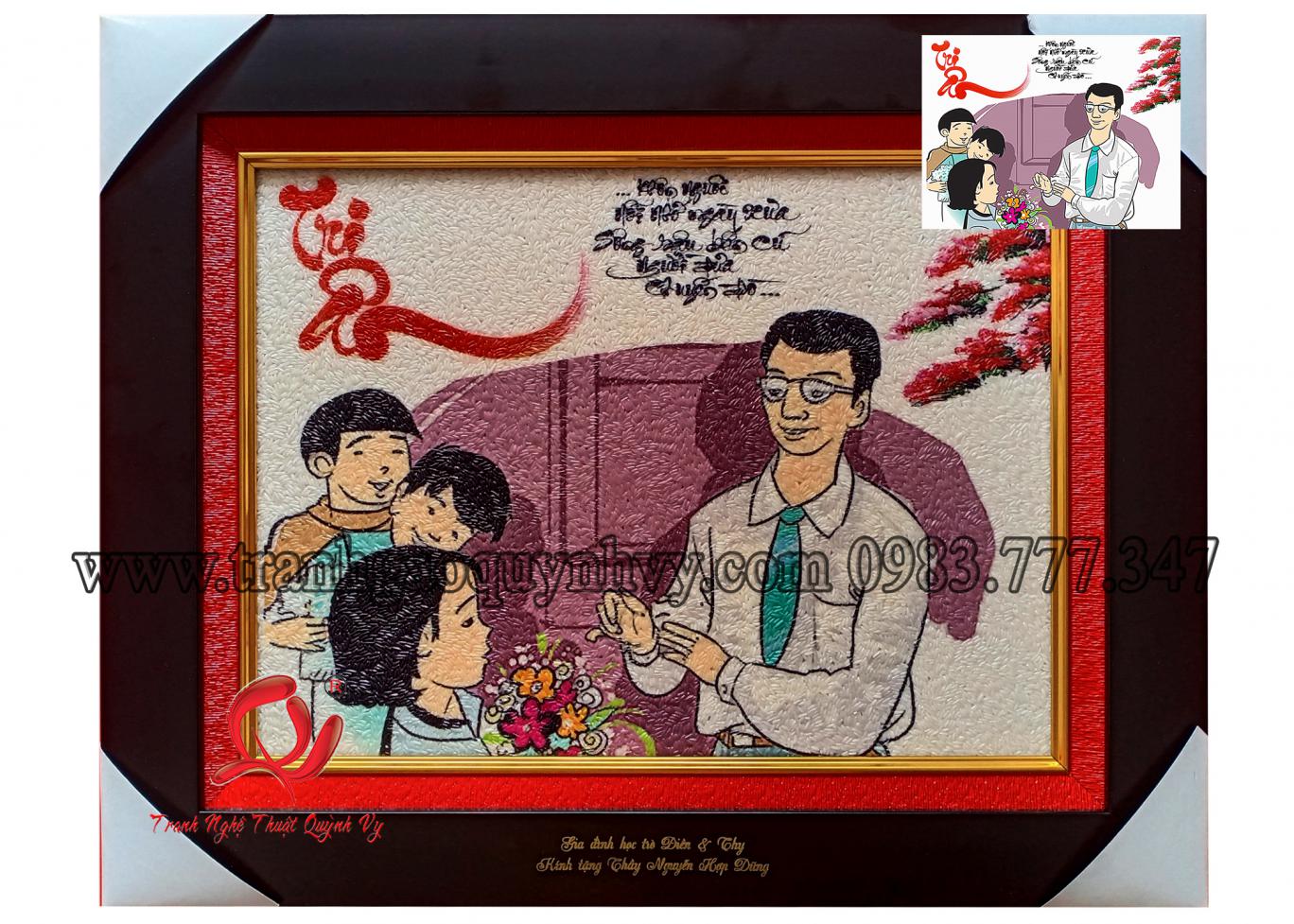 Tranh Tri ơn Thầy Cô - 30 x 40