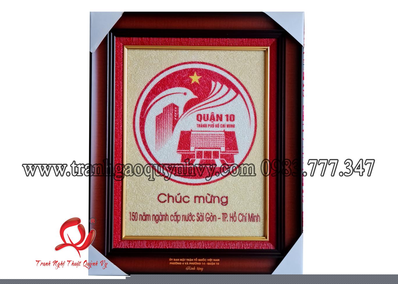 Biểu Trưng Quận 10 - 30 x 40 - Kỷ Niệm 150 Năm Ngành Cấp Nước