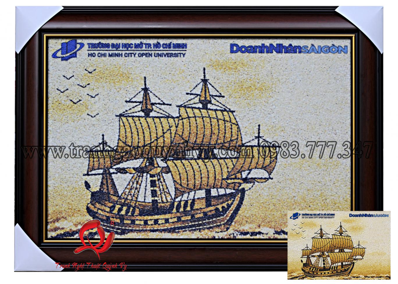 Tranh Gạo Logo DH Mở - 40 x 60