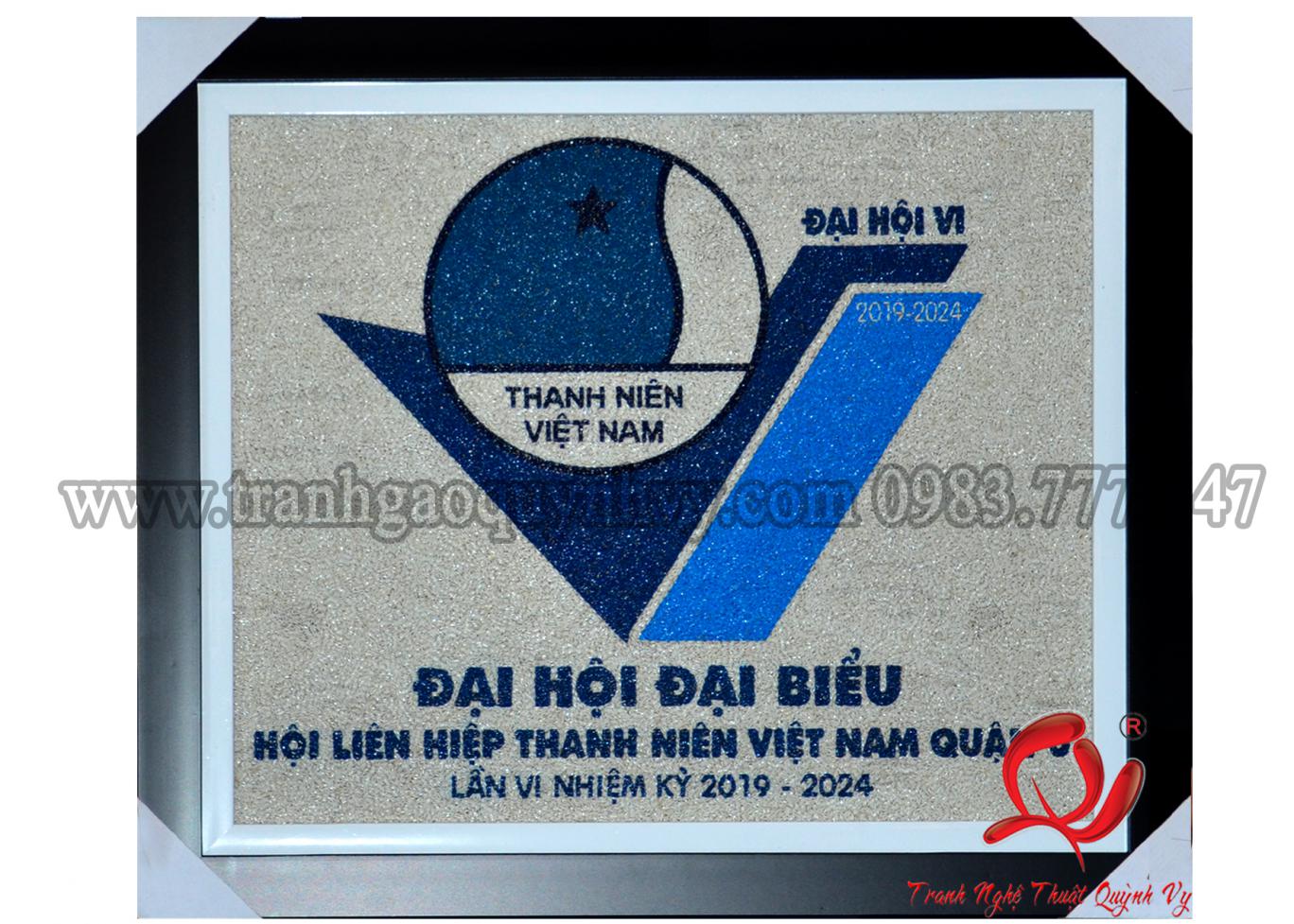 Tranh Gạo Logo Hội LHTN VN - 50 x 70