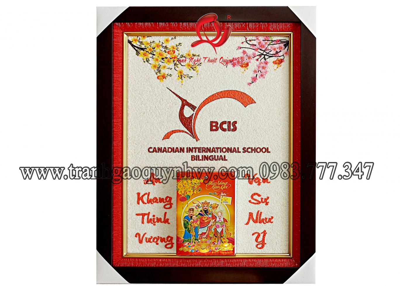 Tranh Gạo Màu Lịch Logo Trường BCIS 2022 - 30 x 40