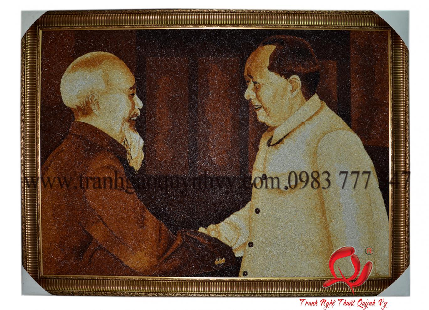 Chân Dung Chủ tịch Hồ Chí Minh và Chủ Tich Mao Trạch Đông