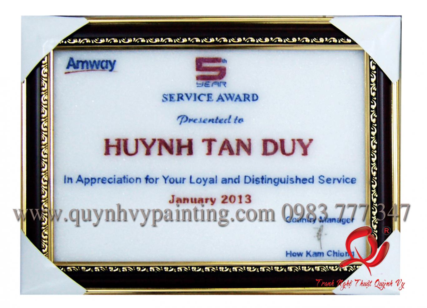 Tranh Đá Quý - Bằng Khen Amway