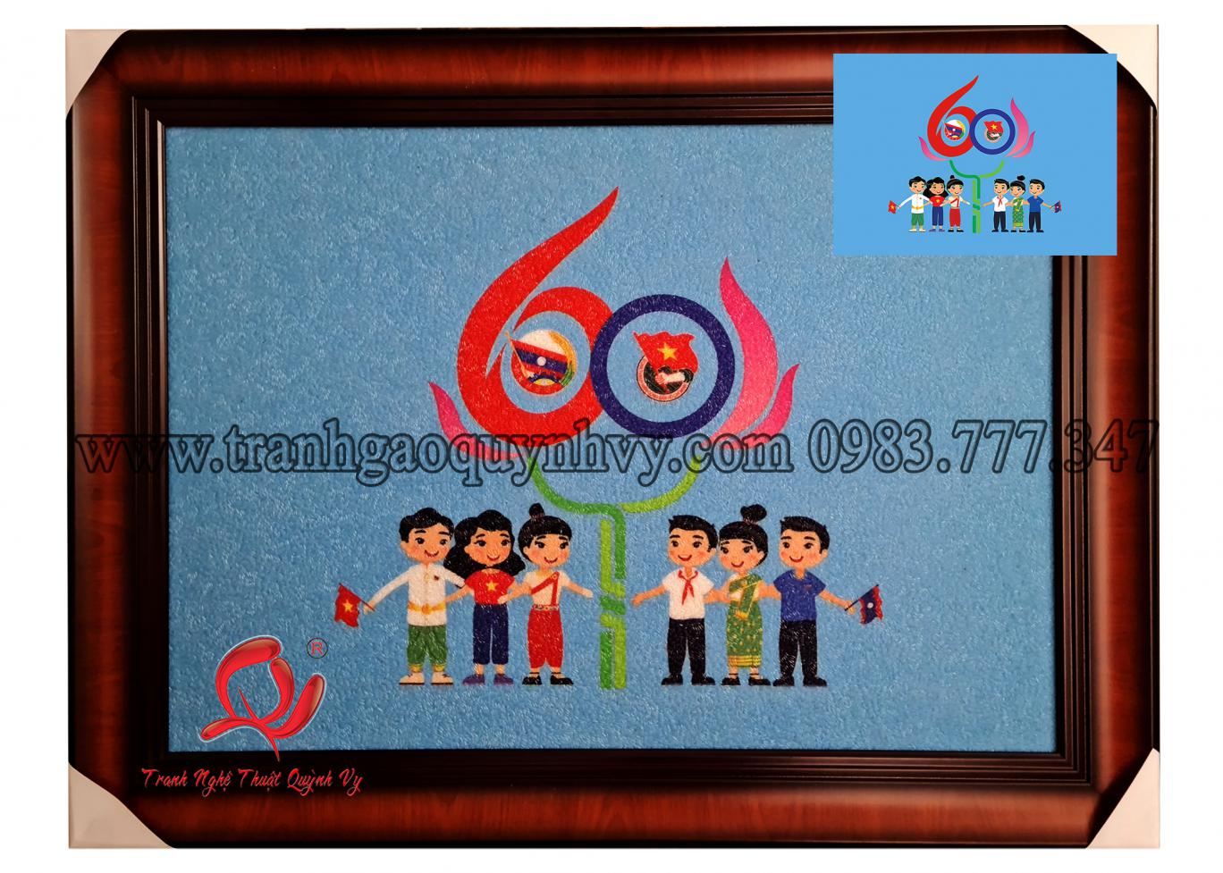Tranh Logo 60 năm TW Đoàn - Lào