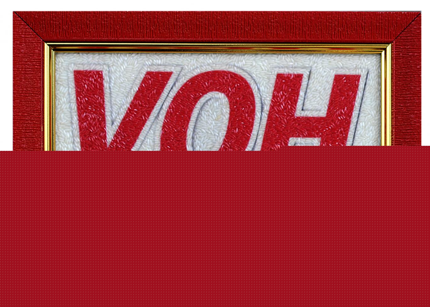 Tranh Gạo Logo VOH Radio - 16 x 25