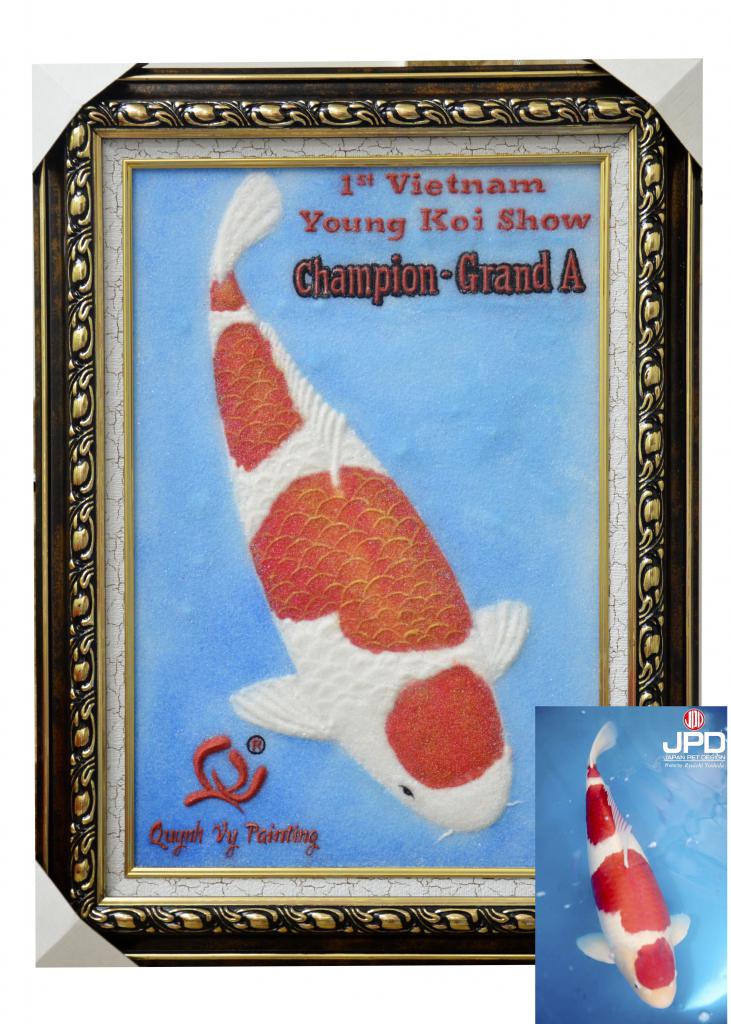 Tranh đá Quý Koi - 35 x 50