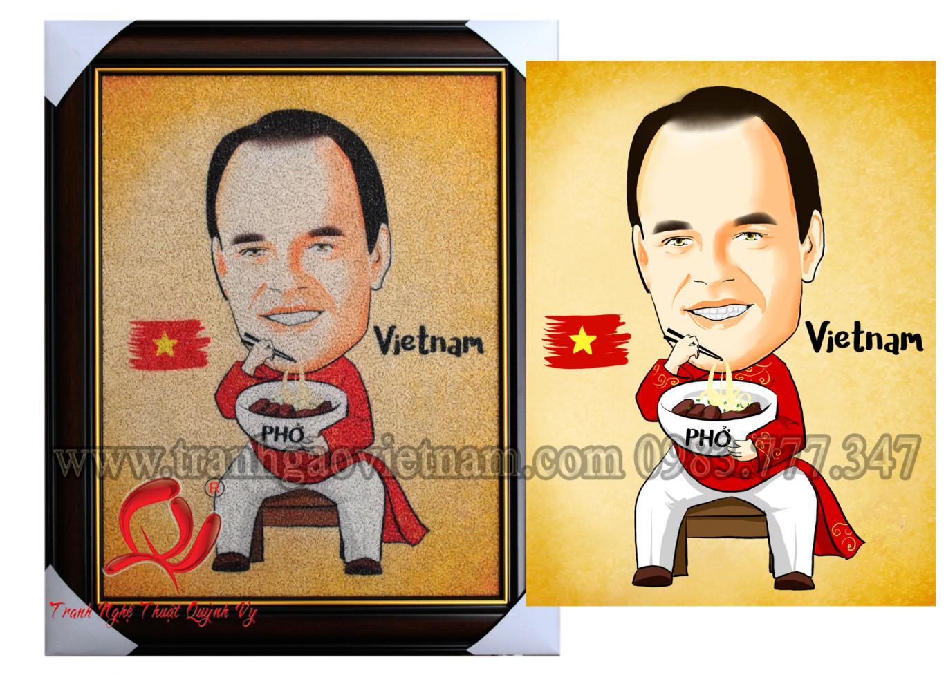 Tranh Gạo Chibi - 43 x 57 cm