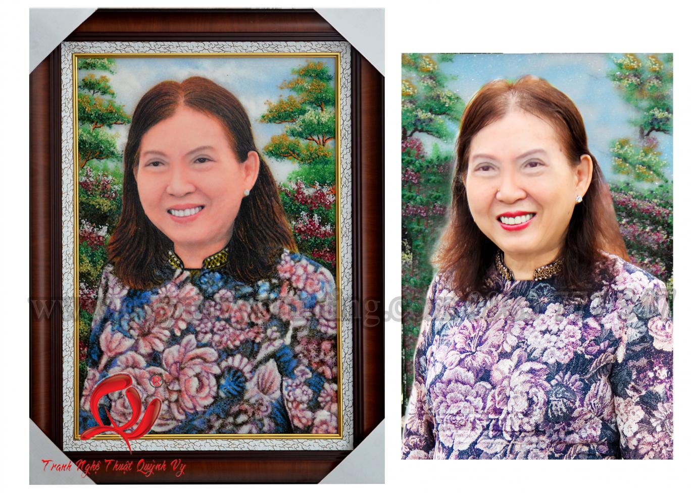 Đá Quý Chân Dung 1 người - 40 x 60
