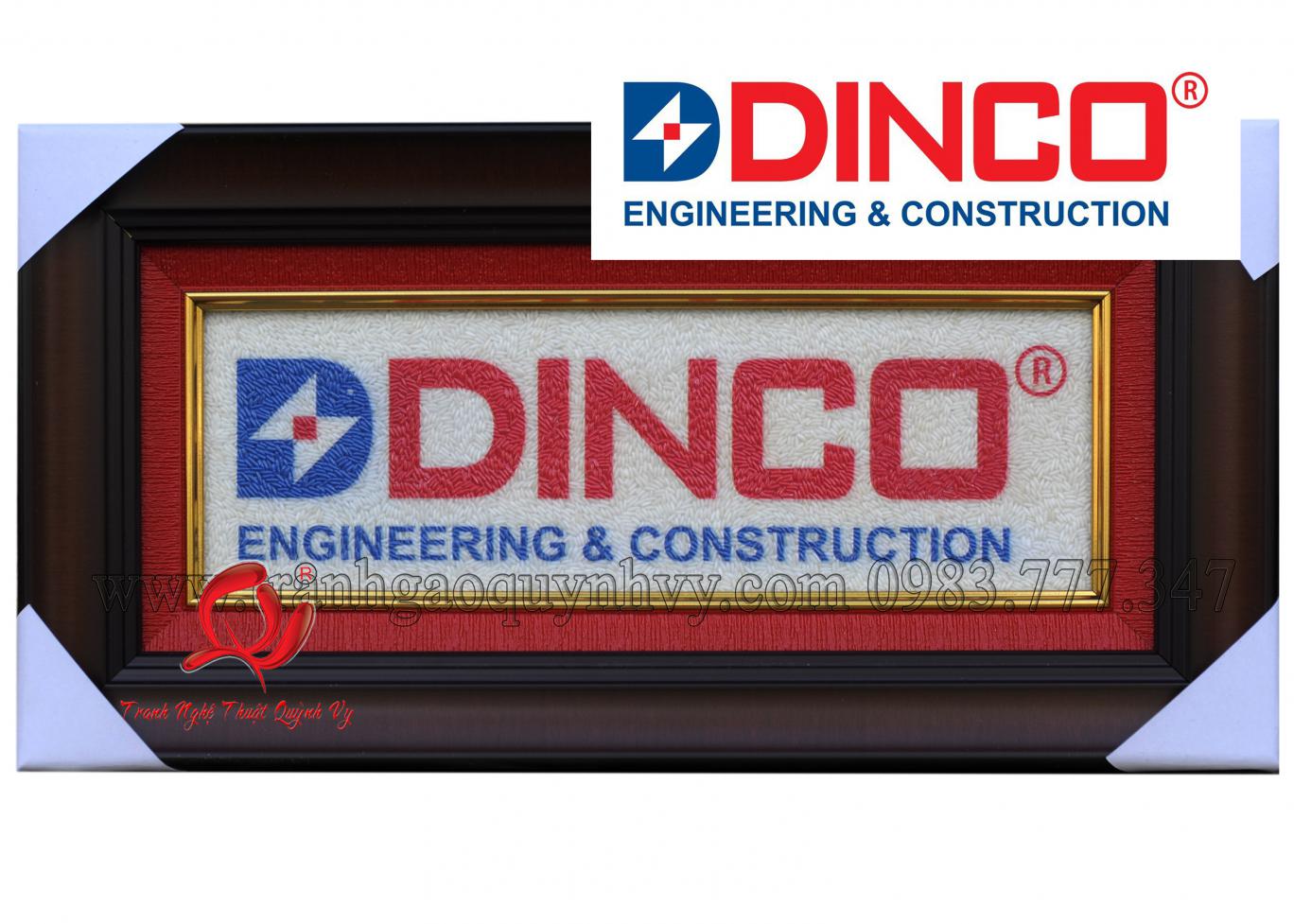 Tranh Gạo Màu Logo Dinco 12 x 38