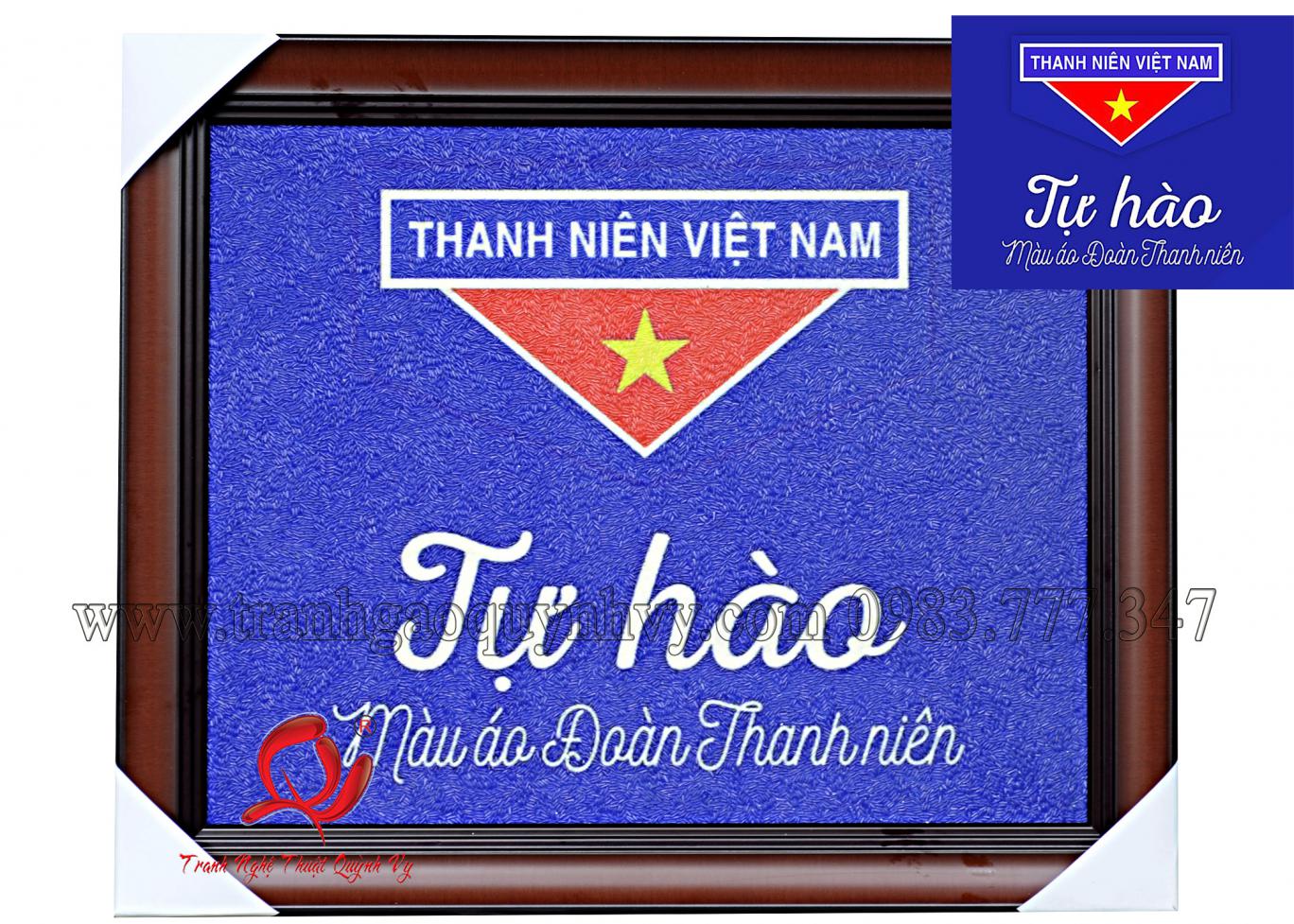 Tranh Gạo Logo Hội LHTN  40 x 50