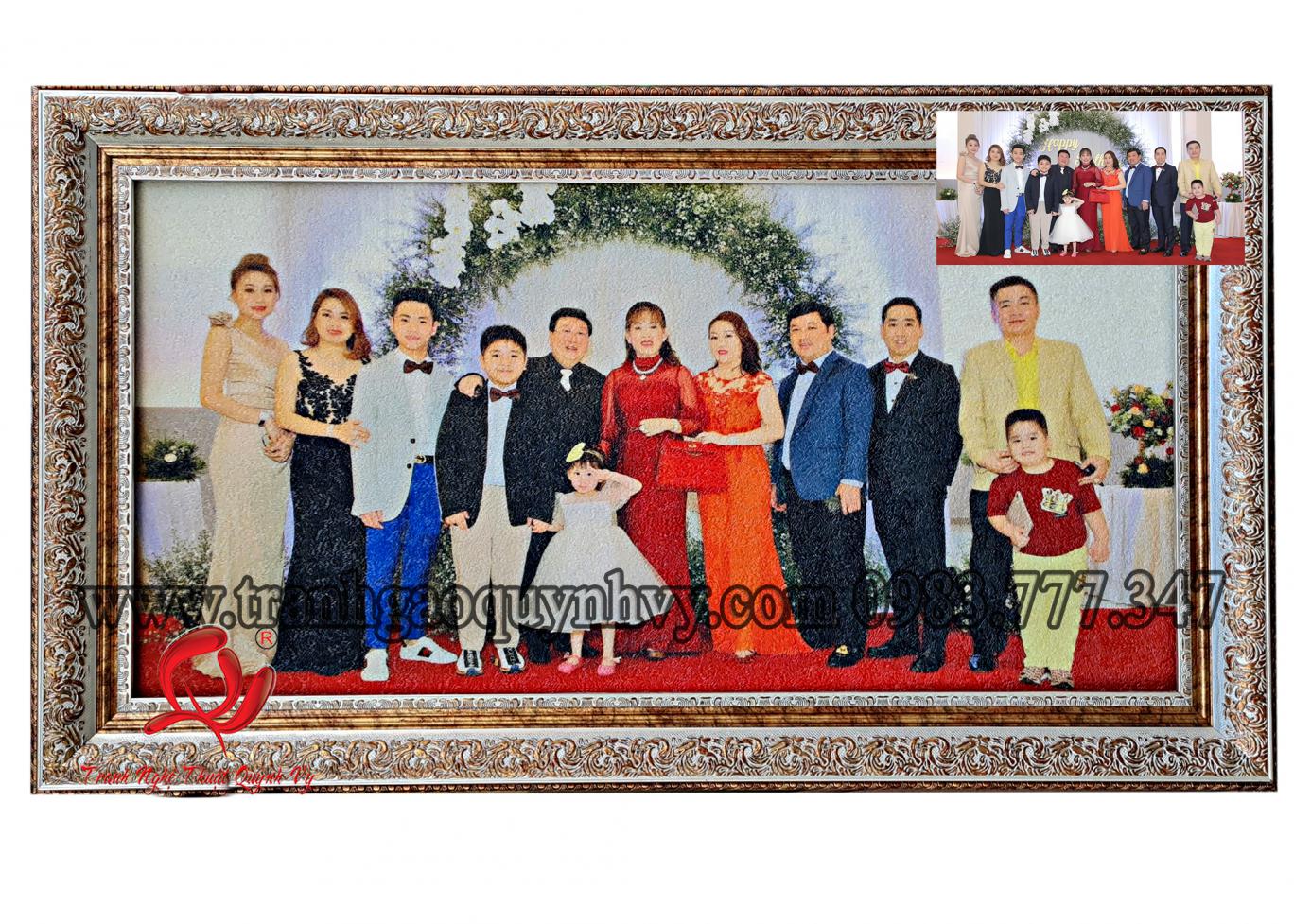 Chân Dung Đại Gia Đình 12 người - 50 x 100