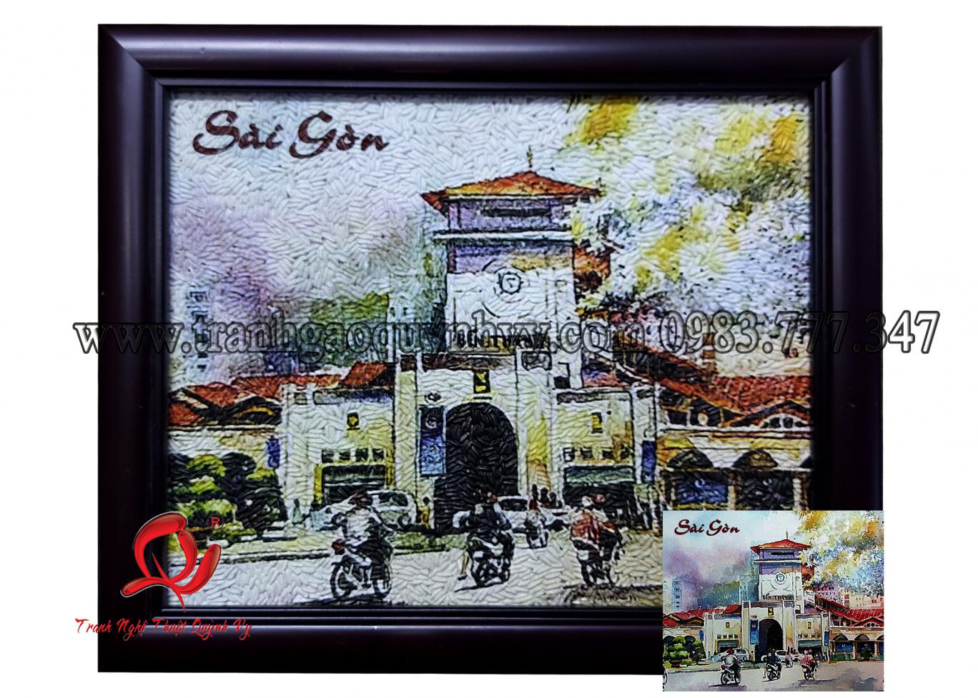 Tranh Gạo Chợ Bến Thành - 18 x 22
