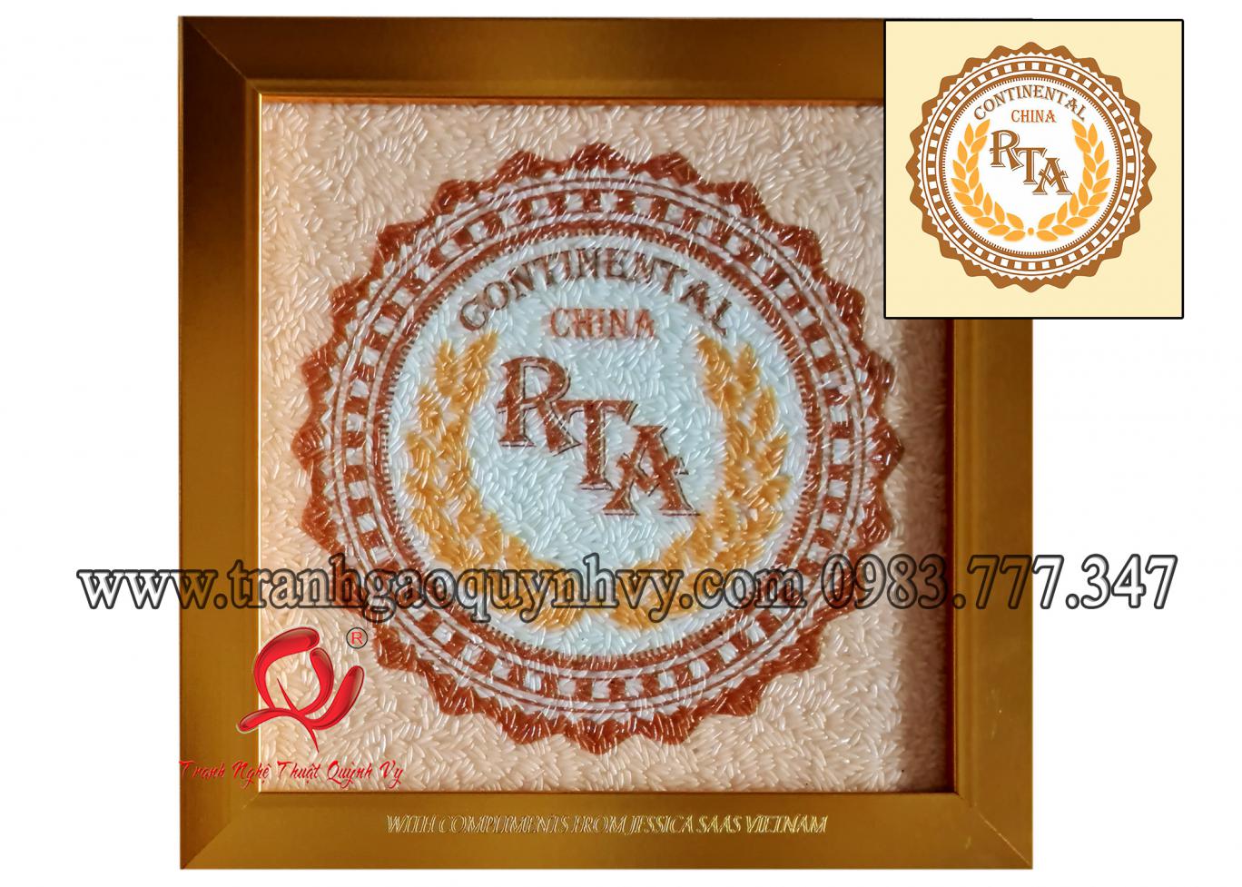 Tranh gạo Logo 20 x 20