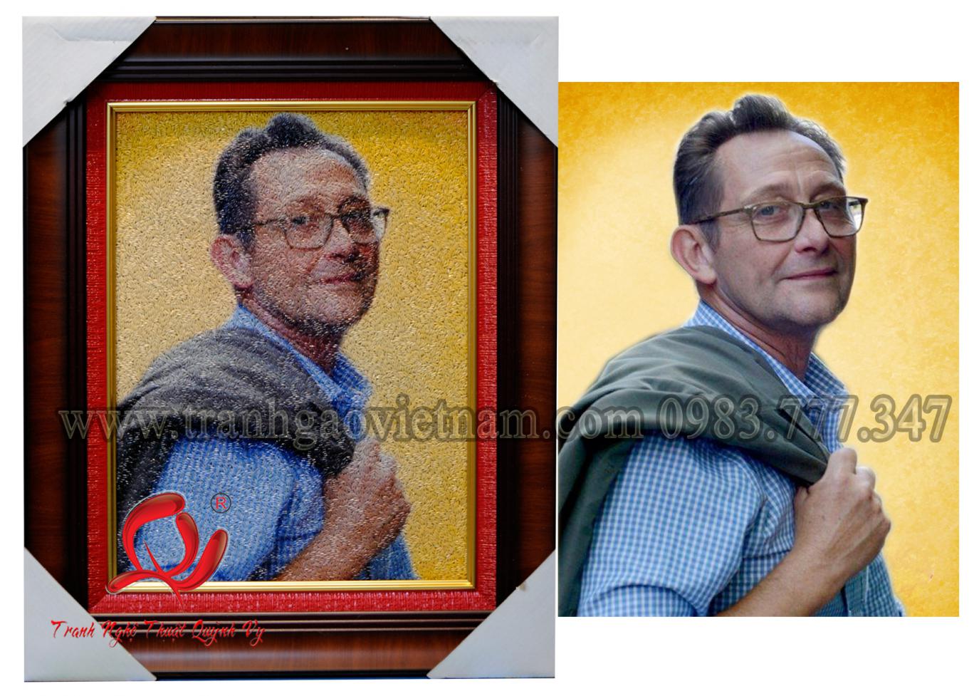 Tranh Gạo Chân Dung Mr. Francois