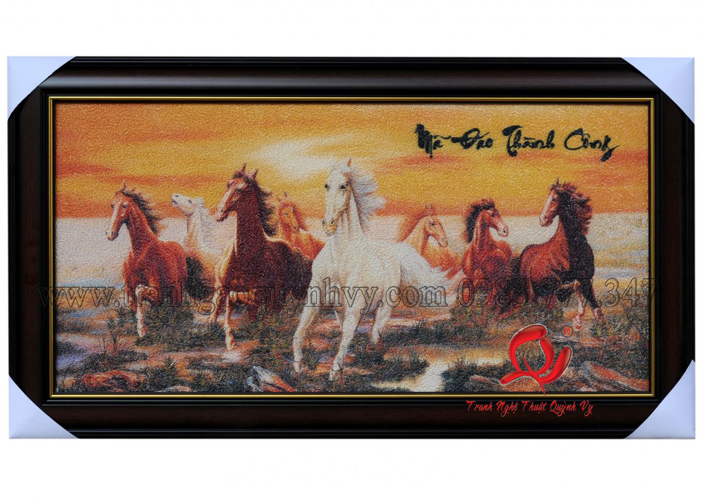 Tranh Gạo Màu Bát Mã 40 x 80