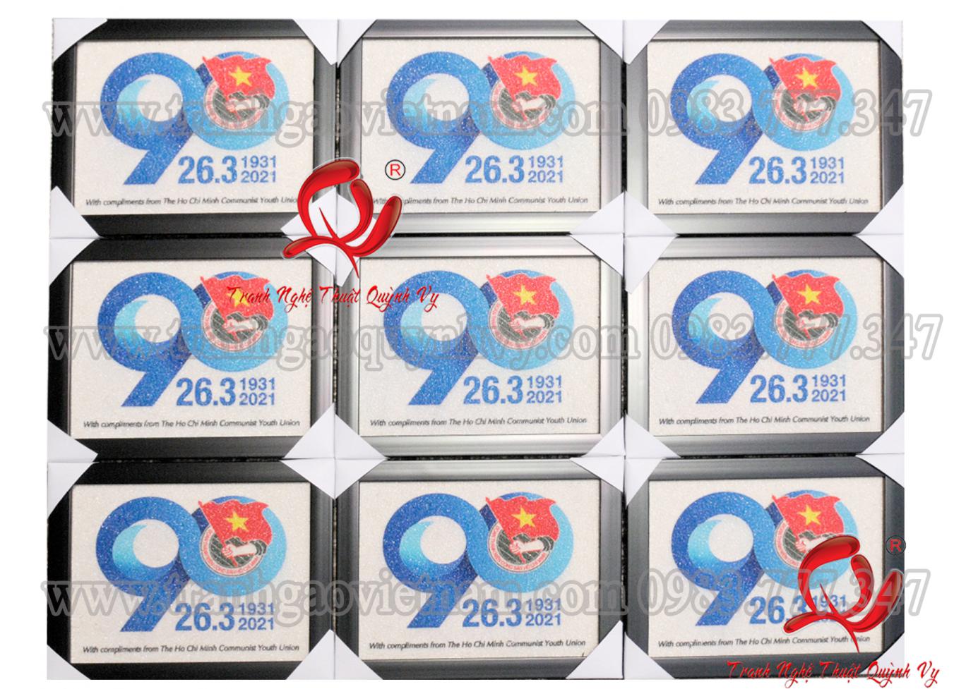 Tranh Gạo Logo 90 năm - Đoàn TNCS Hồ Chí Minh
