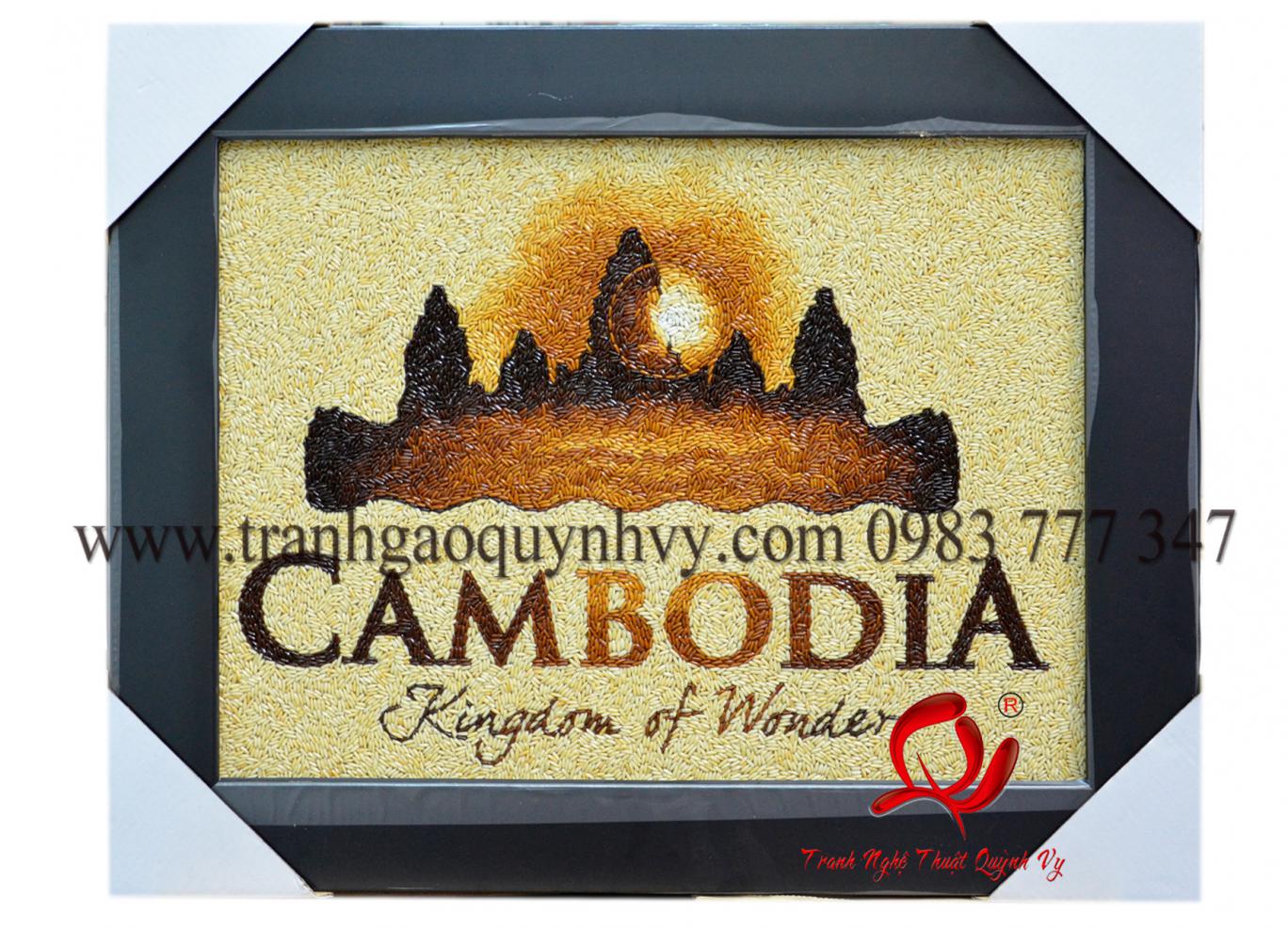 Tranh Gạo Logo Du Lịch Campodia