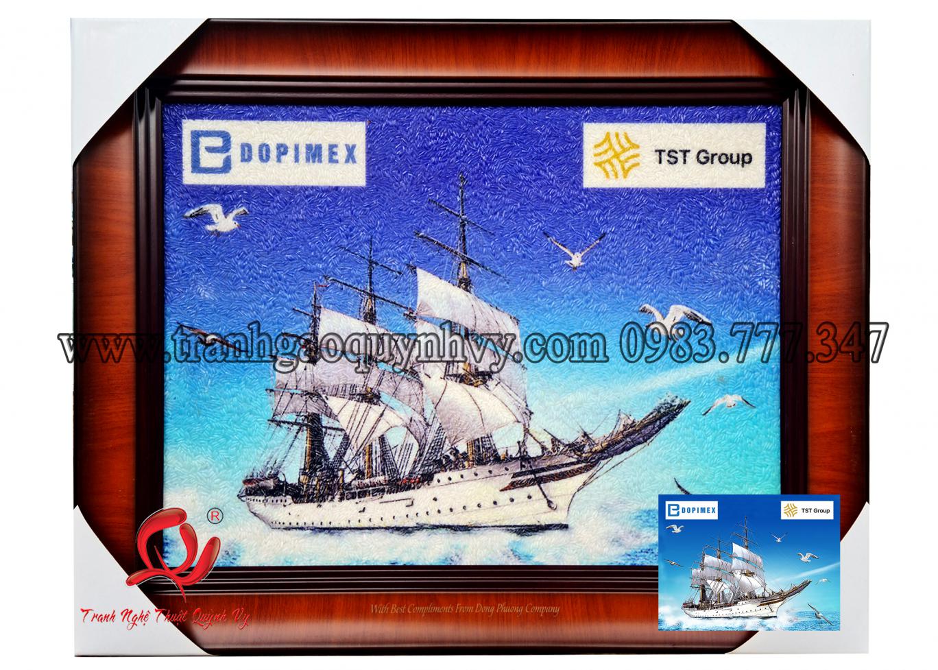 Thuận Buồm Xuôi Gió + Logo 2 Công Ty - 30 x 40