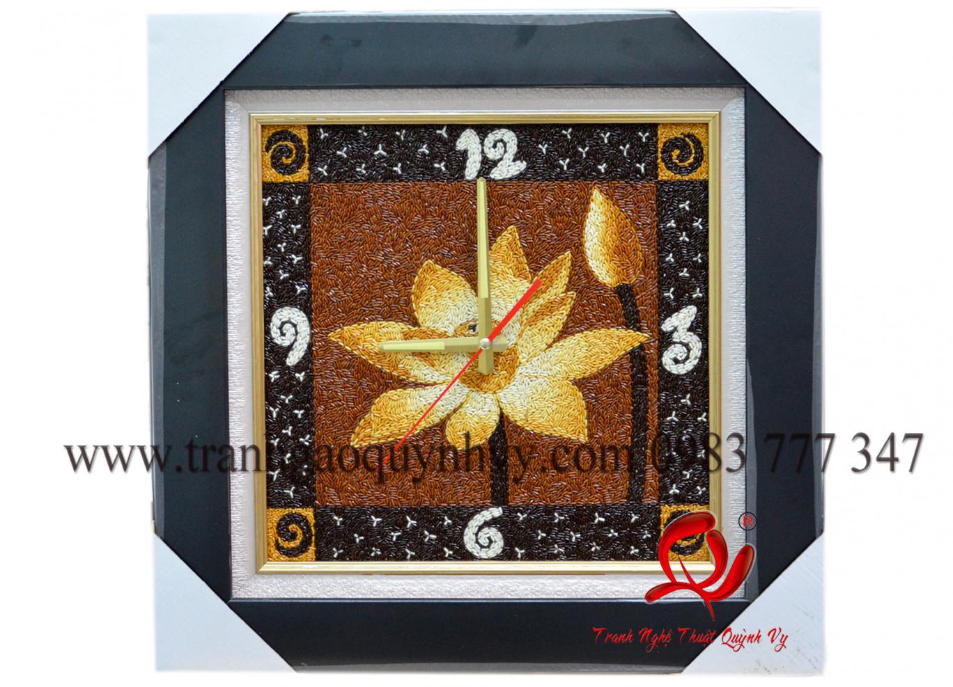 Tranh Gạo Đồng Hồ Sen