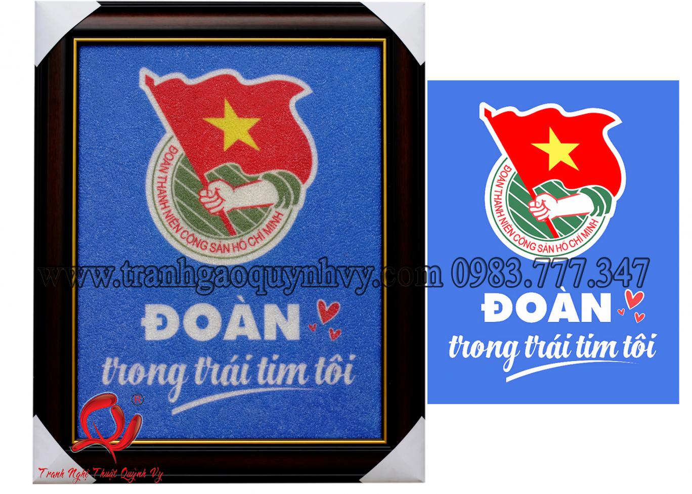 Tranh Gạo Màu Logo - Đoàn TNCS 40 x 60