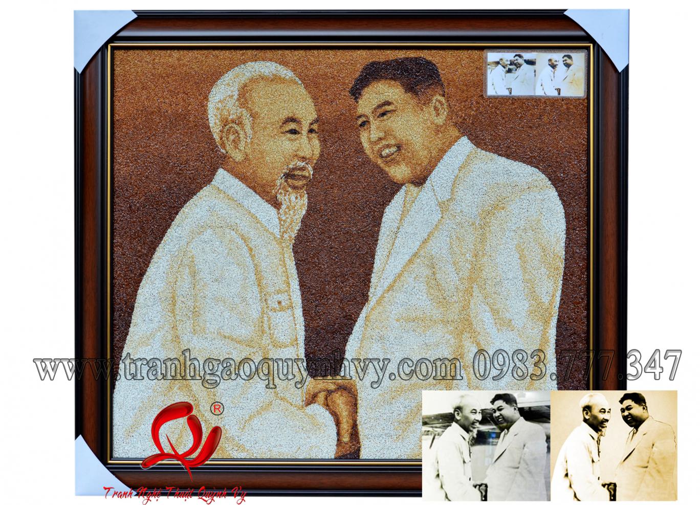 Chân Dung Chủ tịch Hồ Chí Minh và Chủ Tịch Kim Nhật Thành