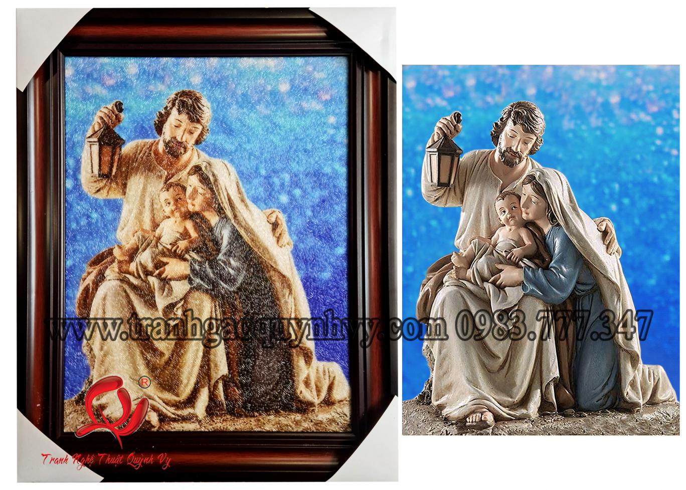 Gia Đình Thánh Gia 30 x 40 - Xanh
