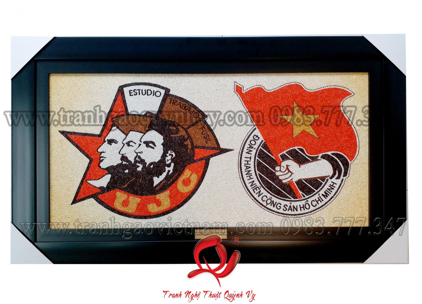 Tranh Gạo Logo Đoàn Việt Nam - Cuba