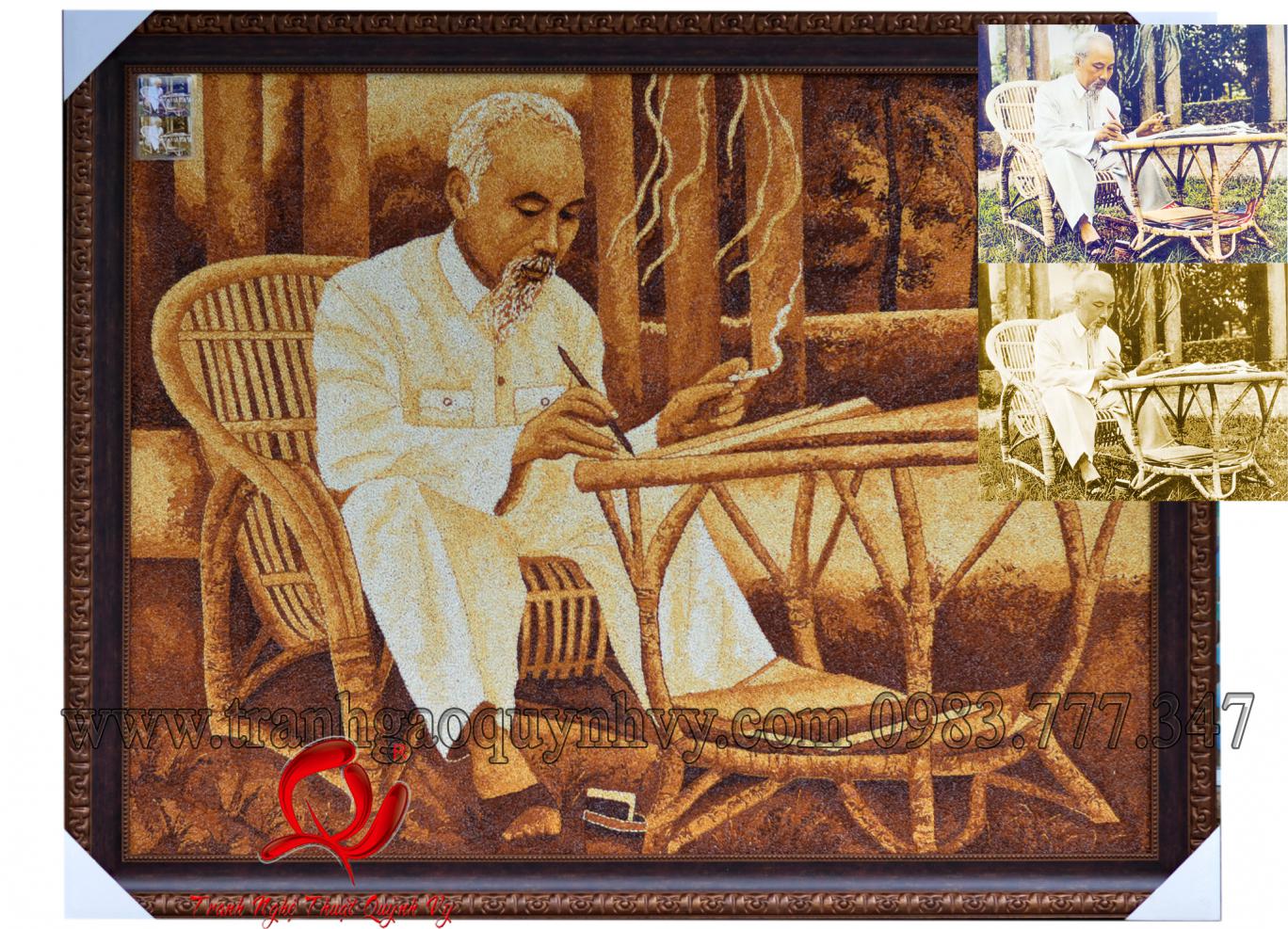 Chủ Tịch Hồ Chí Minh Ngồi Làm Việc 80 x 100