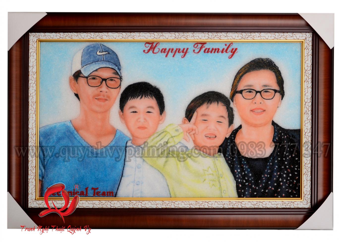 Đá Quý Chân Dung Gia Đình Hàn Quốc