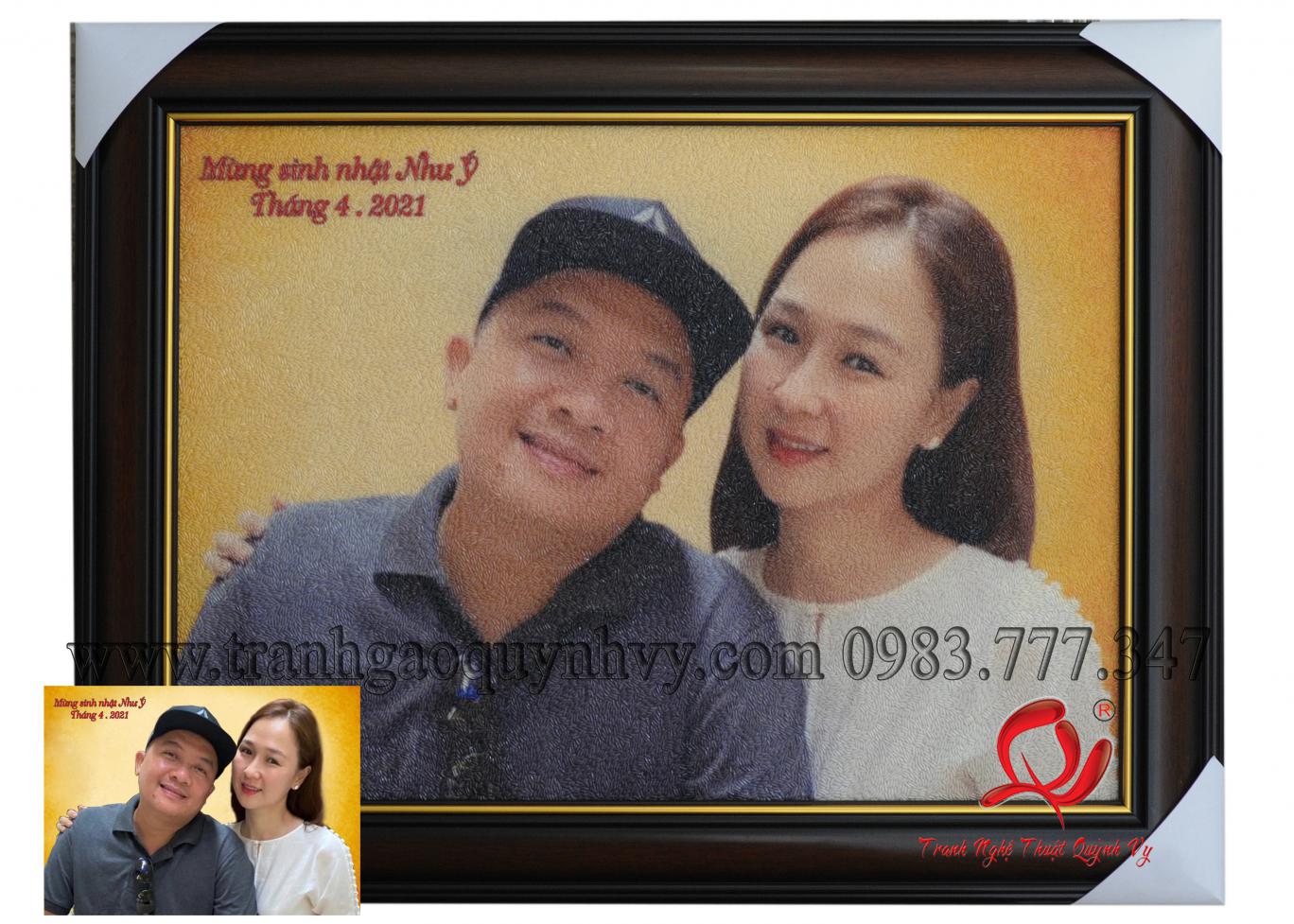 Chân Dung Gạo 2 Người 45 x 55