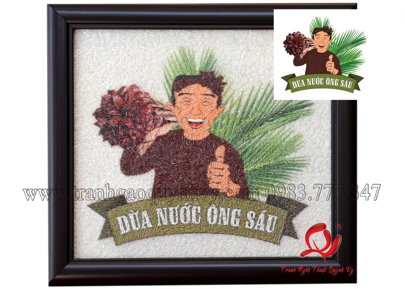 Tranh Gạo Màu Logo 20 x 20