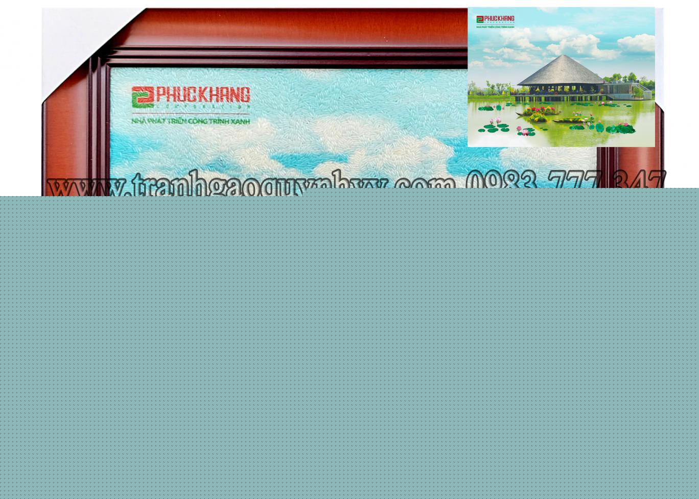 Tranh Gạo Logo Phúc Khang - Làng Sen Việt Nam 30 x 40