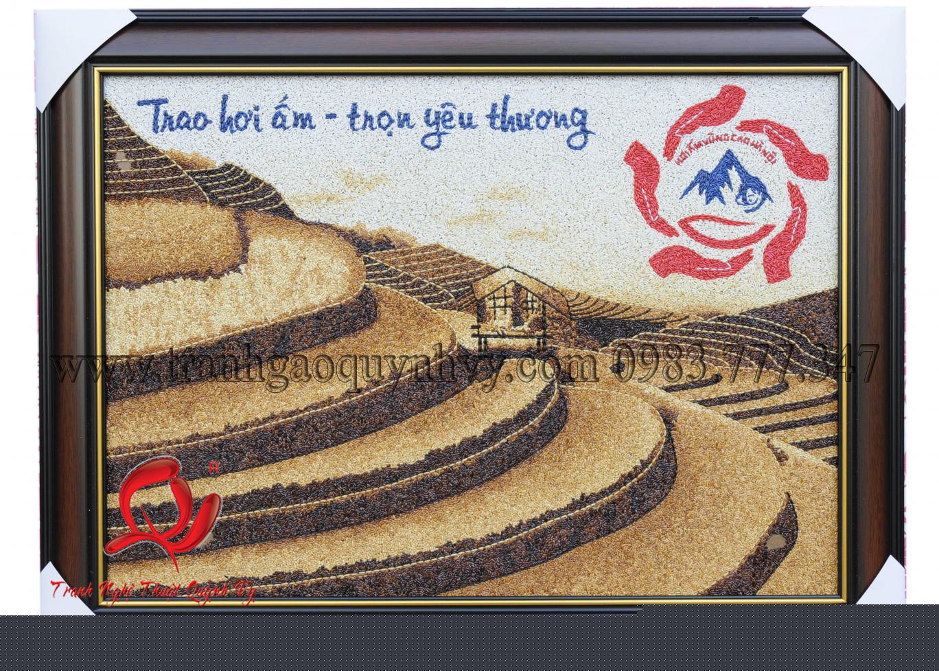 Tranh Gạo Sơn Màu Logo 50x70 