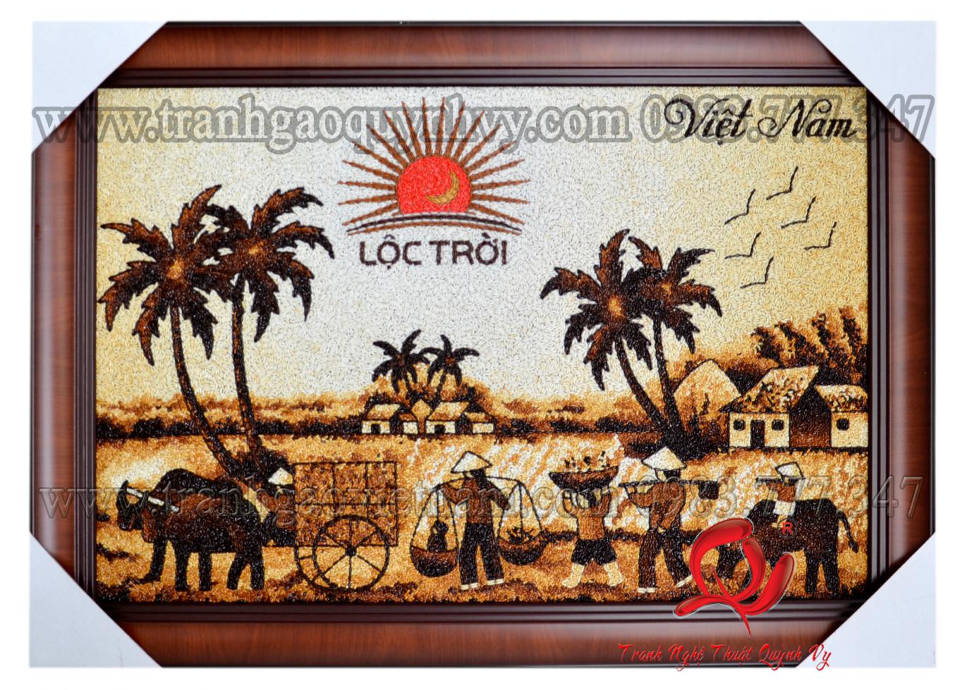 Tranh Gạo Phong Cảnh  + Logo Lộc Trời 40 x 60