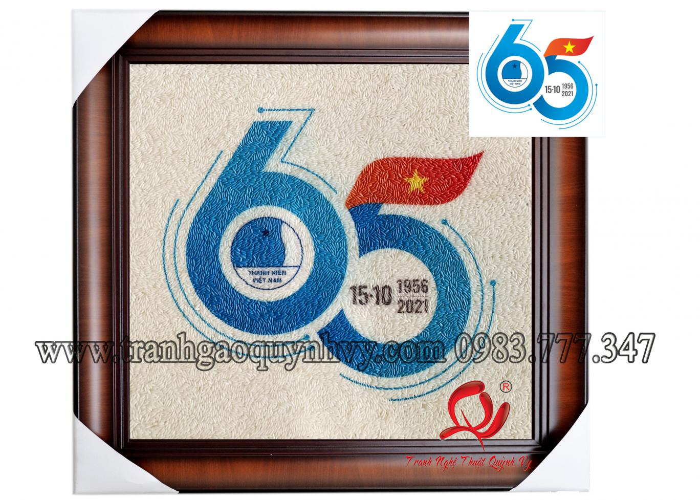 Tranh Gạo Logo 65 Năm Hội LHTN - 29 x 31
