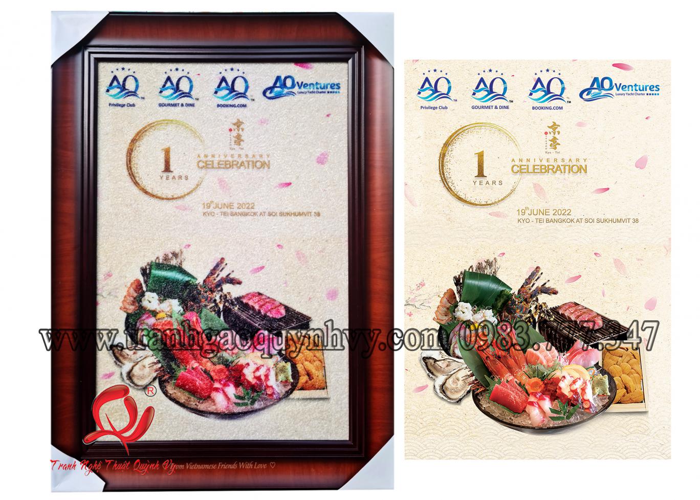 Tranh Gạo Logo Nhà Hàng 40 x 60